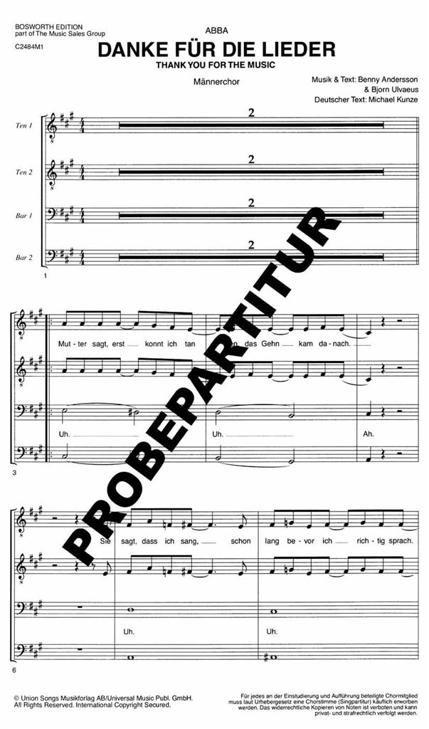 Danke für die Lieder